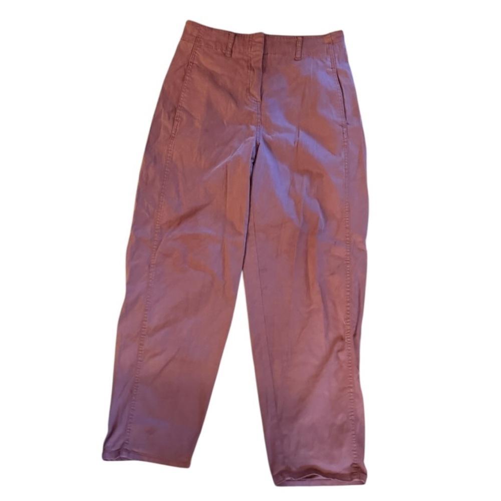 JOIE Womens High-Waisted Cotton Tencel Wide Leg Chinos in BurgundyMauve SIZE 6 - Picture 2 of 9